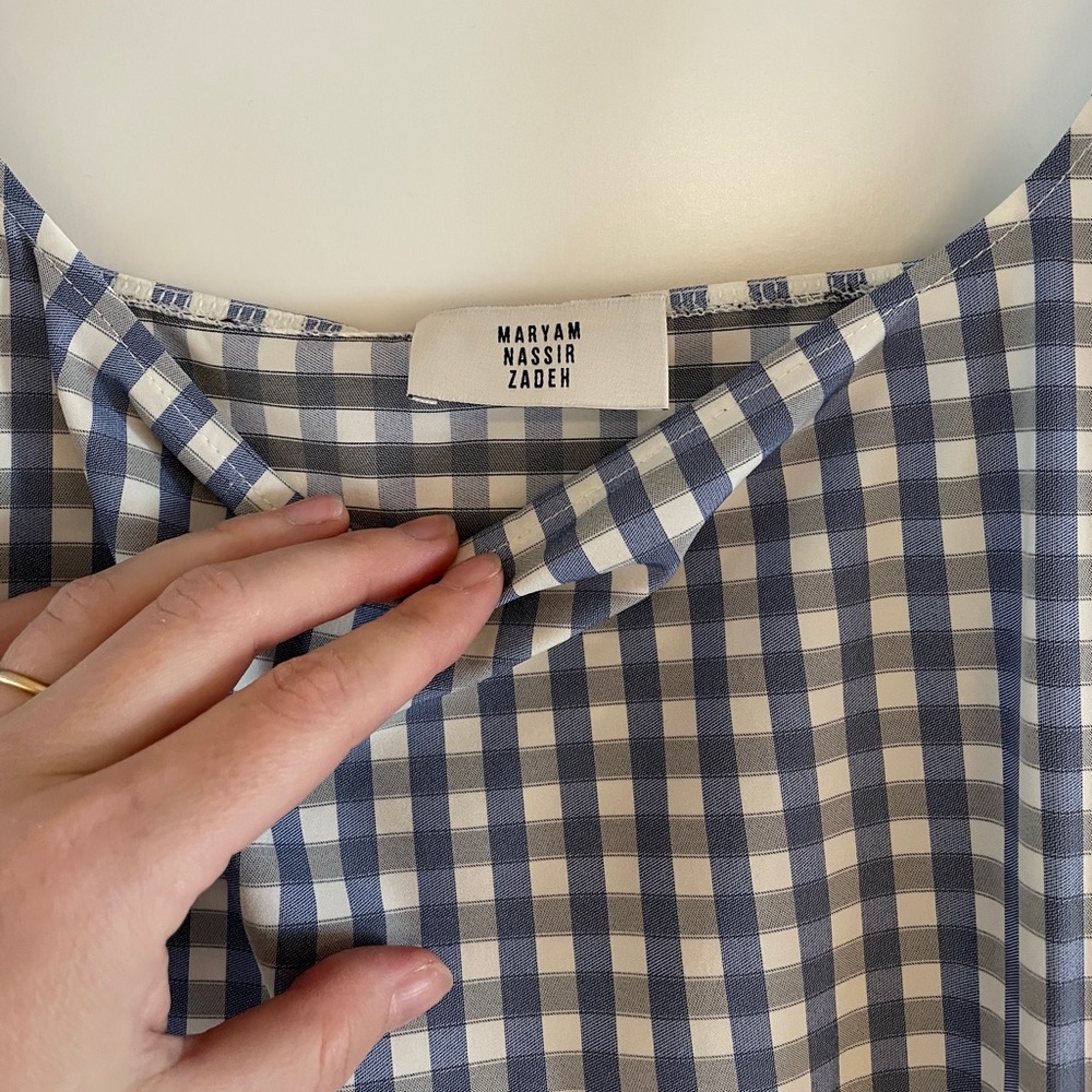 Maryam Nassir Zadeh Salma Dress Blue Gingham - Picture 8 of 16